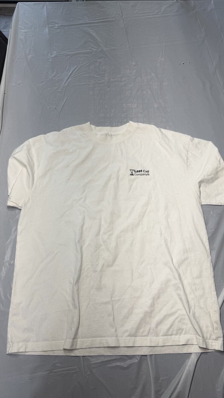 Last Call Co Shirt XXL White Short Sleeve Here For A good Time Not A Long Time